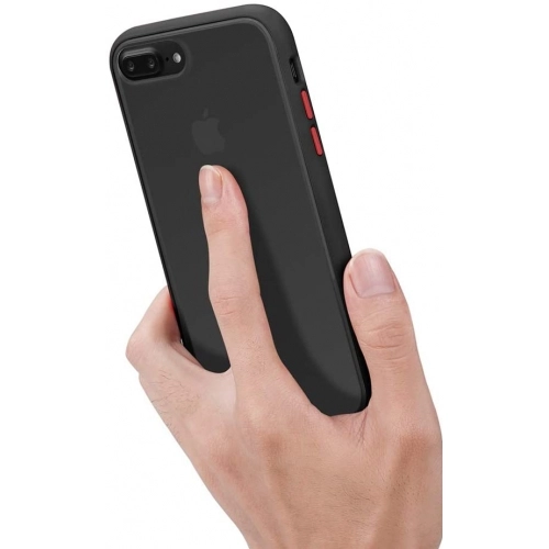Apple iPhone 7 Plus Kılıf Exlusive Arkası Mat Tam Koruma Darbe Emici - Siyah