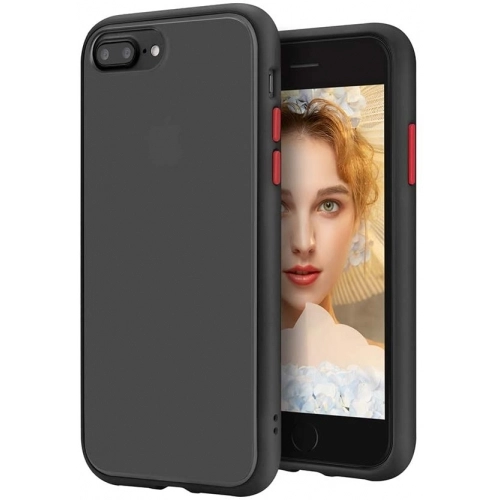 Apple iPhone 7 Plus Kılıf Exlusive Arkası Mat Tam Koruma Darbe Emici - Siyah