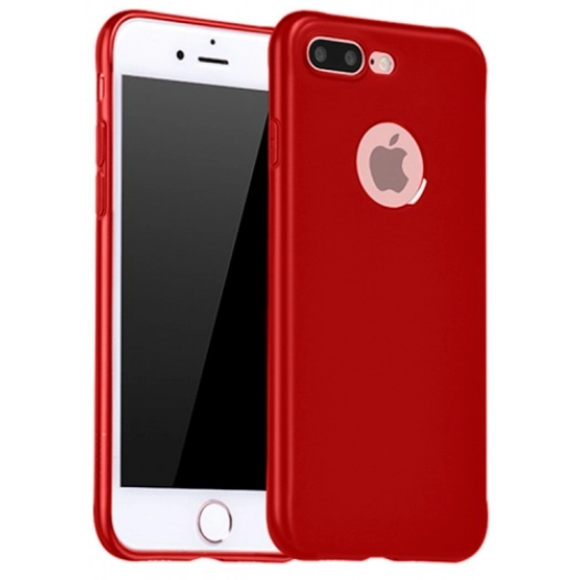 Apple iPhone 7 Plus Kılıf İnce Soft Mat Renkli Esnek Silikon Kapak - Kırmızı