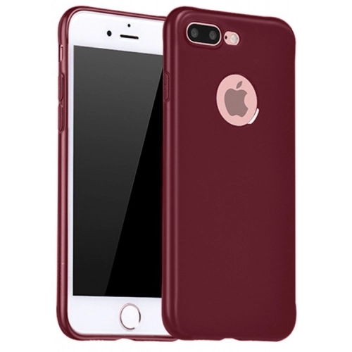 Apple iPhone 7 Plus Kılıf İnce Soft Mat Renkli Esnek Silikon Kapak - Mürdüm