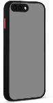 Apple iPhone 7 Plus Kılıf Kamera Korumalı Arkası Şeffaf Mat Silikon Kapak - Siyah