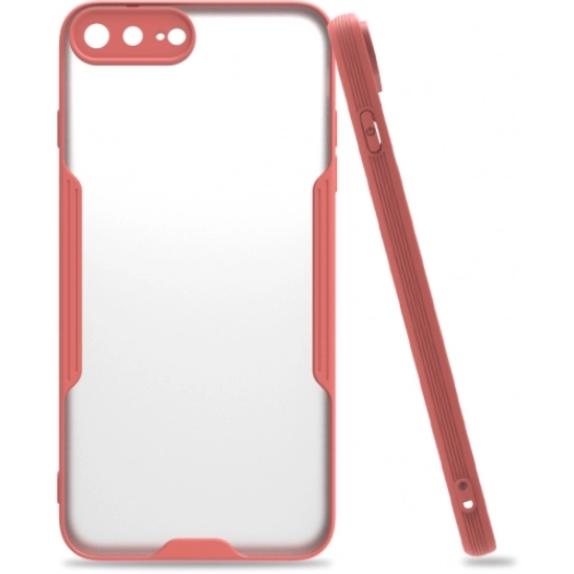 Apple iPhone 7 Plus Kılıf Renkli Silikon Kamera Lens Korumalı Şeffaf Parfe Kapak - Pembe