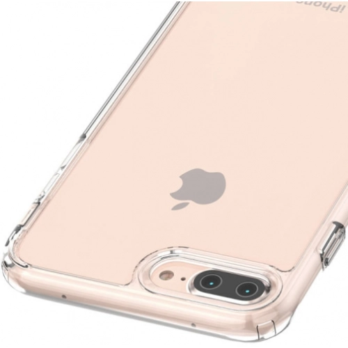 Apple iPhone 7 Plus Kılıf Korumalı Kenarları Silikon Arkası Sert Coss Kapak - Şeffaf