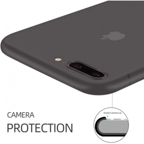 Apple iPhone 7 Plus Kılıf Mat Şeffaf Esnek Kaliteli Ultra İnce PP Silikon - Siyah