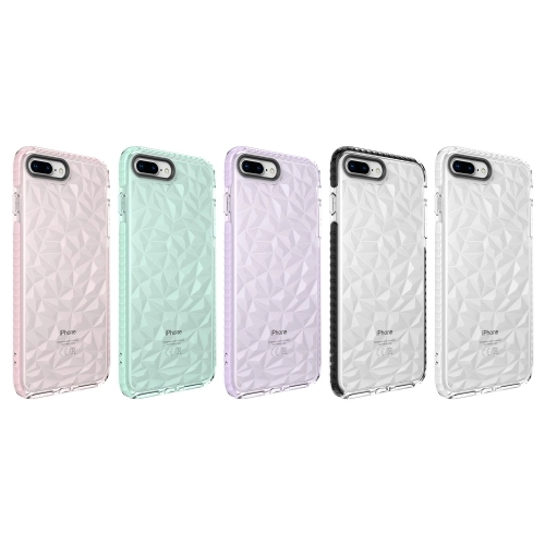 Apple iPhone 7 Plus Kılıf Prizma Şeffaf Silikon Buzz Kapak - Mor