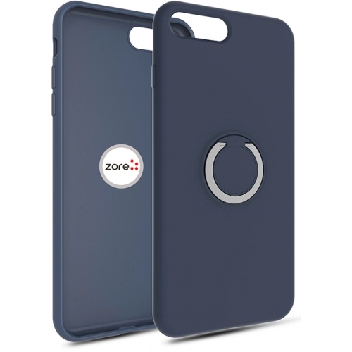 Apple iPhone 7 Plus Kılıf Silikon İnce Mat Esnek Parmak İzi Bırakmayan Plex Kapak - Lacivert