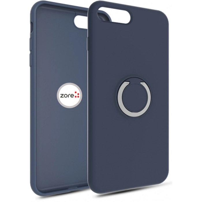 Apple iPhone 7 Plus Kılıf Silikon İnce Mat Esnek Parmak İzi Bırakmayan Plex Kapak - Lacivert