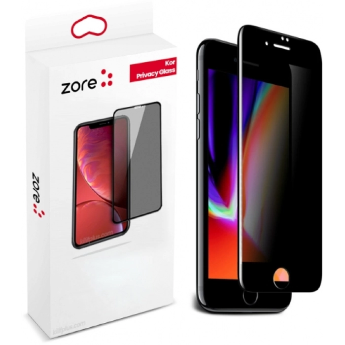 Apple iPhone 8 Karartmalı Hayalet Ekran Koruyucu Tam Kaplayan Kor Privacy Kırılmaz Cam - Siyah