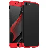 Apple iPhone 8 Kılıf 3 Parçalı 360 Tam Korumalı Rubber AYS Kapak  - Kırmızı - Siyah
