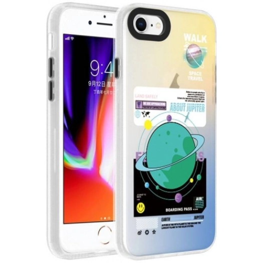 Apple iPhone 8 Kılıf Desenli Zore Dragon Sert Kapak - Gezegen