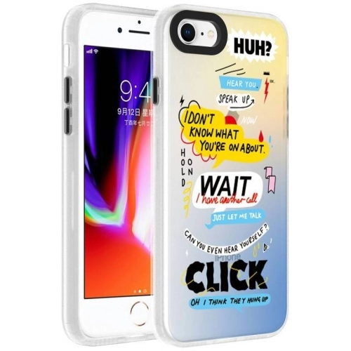 Apple iPhone 8 Kılıf Desenli Zore Dragon Sert Kapak - Kelimeler