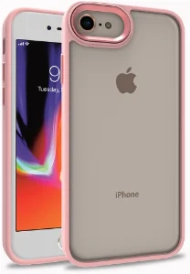 Apple iPhone 8 Kılıf Electro Silikon Renkli Flora Kapak - Rose Gold