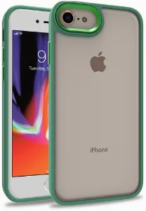 Apple iPhone 8 Kılıf Electro Silikon Renkli Flora Kapak - Yeşil
