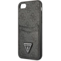 Apple iPhone 8 Kılıf GUESS Çift Kart Bölmeli Kapak - Kahverengi