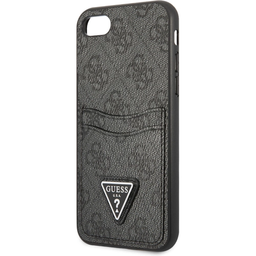 Apple iPhone 8 Kılıf GUESS Çift Kart Bölmeli Kapak - Kahverengi