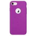 Apple iPhone 8 Kılıf İnce Soft Mat Renkli Esnek Silikon Kapak - Mor