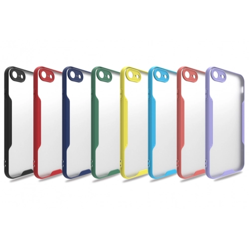 Apple iPhone 8 Kılıf Renkli Silikon Kamera Lens Korumalı Şeffaf Parfe Kapak - Yeşil