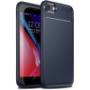 Apple iPhone 8 Kılıf Silikon Parmak İzi Bırakmayan Karbon Soft Negro Kapak - Lacivert