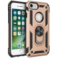 Apple iPhone 8 Kılıf Silikon Zırhlı Standlı Yüzüklü Mıknatıslı Tank Kapak - Gold