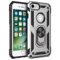 Apple iPhone 8 Kılıf Silikon Zırhlı Standlı Yüzüklü Mıknatıslı Tank Kapak - Gri