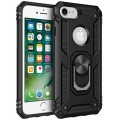 Apple iPhone 8 Kılıf Silikon Zırhlı Standlı Yüzüklü Mıknatıslı Tank Kapak - Siyah