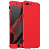 Apple iPhone 8 Plus Kılıf 3 Parçalı 360 Tam Korumalı Rubber AYS Kapak  - Kırmızı