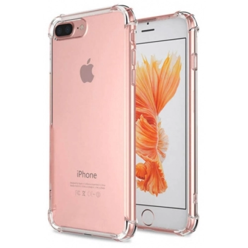 Apple iPhone 8 Plus Kılıf Silikon Köşe Korumalı Airbag Darbe Emici Kapak - Şeffaf