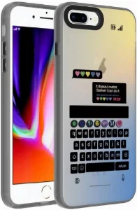 Apple iPhone 8 Plus Kılıf Desenli Zore Dragon Sert Kapak - Klavye