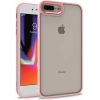 Apple iPhone 8 Plus Kılıf Electro Silikon Renkli Flora Kapak - Rose Gold