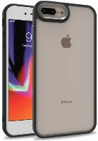 Apple iPhone 8 Plus Kılıf Electro Silikon Renkli Flora Kapak - Siyah