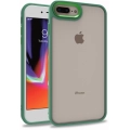 Apple iPhone 8 Plus Kılıf Electro Silikon Renkli Flora Kapak - Yeşil