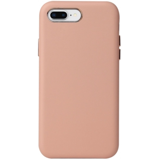 Apple iPhone 8 Plus Kılıf İçi Kadife Kaymaz Deri Alt Kısmı Açık Eyzi Kapak - Pembe