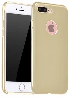 Apple iPhone 8 Plus Kılıf İnce Mat Esnek Silikon - Gold