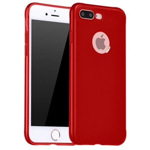 Apple iPhone 8 Plus Kılıf İnce Soft Mat Renkli Esnek Silikon Kapak - Kırmızı