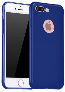 Apple iPhone 8 Plus Kılıf İnce Mat Esnek Silikon - Lacivert