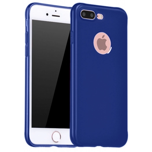 Apple iPhone 8 Plus Kılıf İnce Soft Mat Renkli Esnek Silikon Kapak - Lacivert