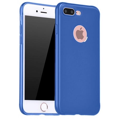 Apple iPhone 8 Plus Kılıf İnce Soft Mat Renkli Esnek Silikon Kapak - Mavi