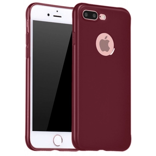 Apple iPhone 8 Plus Kılıf İnce Soft Mat Renkli Esnek Silikon Kapak - Mürdüm