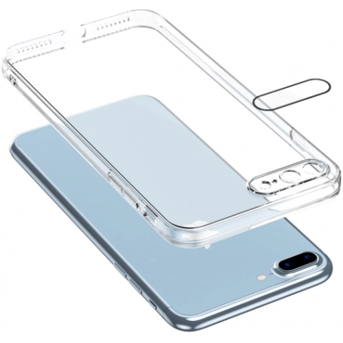 Apple iPhone 8 Plus Kılıf Kamera Lens Korumalı Esnek Şeffaf Fizy Kapak