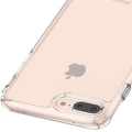 Apple iPhone 8 Plus Kılıf Korumalı Kenarları Silikon Arkası Sert Coss Kapak  - Şeffaf