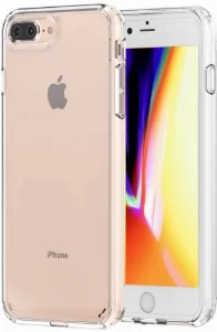 Apple iPhone 8 Plus Kılıf Korumalı Kenarları Silikon Arkası Sert Coss Kapak  - Şeffaf