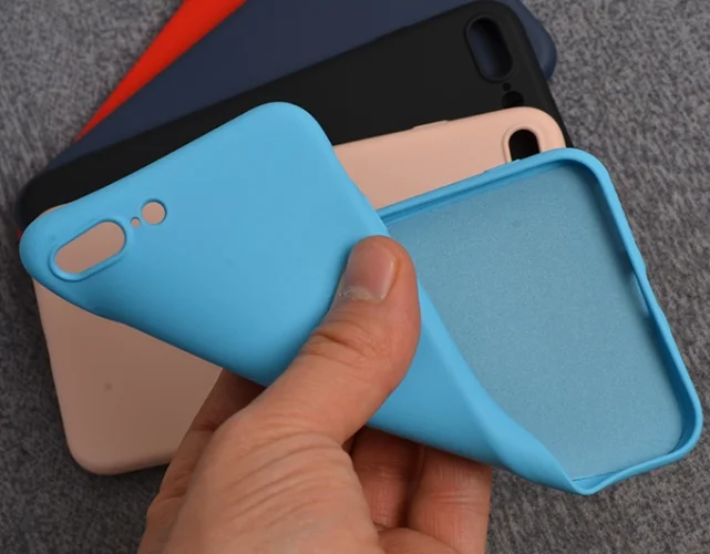 Apple iPhone 8 Plus Kılıf Liquid Serisi İçi Kadife İnci Esnek Silikon Kapak - Mavi