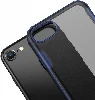 Apple iPhone 8 Plus Kılıf Volks Serisi Kenarları Silikon Arkası Şeffaf Sert Kapak - Lacivert