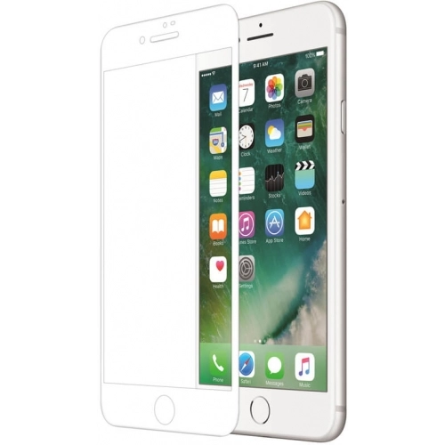 Apple iPhone 8 Plus Kırılmaz Cam Tam Kaplayan EKS Glass Ekran Koruyucu - Beyaz