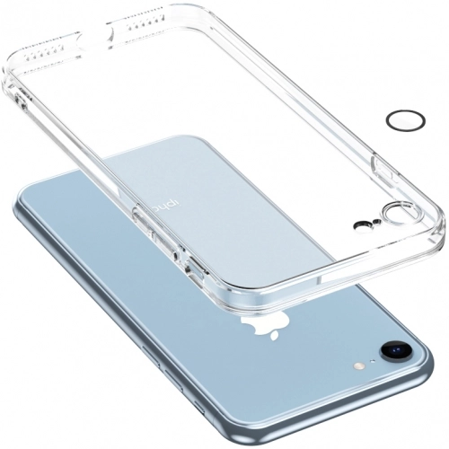 Apple iPhone SE 2 (2020) Kılıf Kamera Lens Korumalı Esnek Şeffaf Fizy Kapak