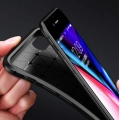 Apple iPhone SE 2 (2020) Kılıf Silikon Parmak İzi Bırakmayan Karbon Soft Negro Kapak - Siyah