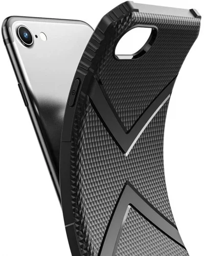 Apple iPhone SE 2 (2020) Kılıf Parmak İzi Bırakmayan Köşeleri Airbag Hank Kapak - Siyah