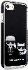 Apple iPhone SE 2022 Kılıf Karl Lagerfeld Kenarları Siyah Silikon K&C Dizayn Kapak - Siyah