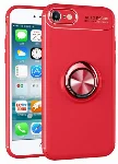 Apple iPhone SE 3 2022 Kılıf Auto Focus Serisi Soft Premium Standlı Yüzüklü Kapak - Kırmızı