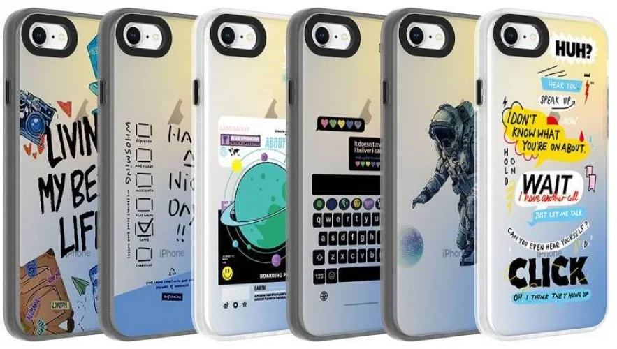 Apple iPhone SE 3 2022 Kılıf Desenli Zore Dragon Sert Kapak - Astronot